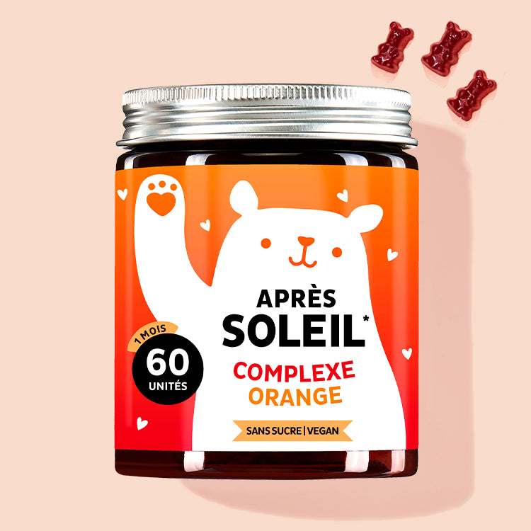 Une boîte de Après soleil pour les peaux endommagées par le soleil de Bears with Benefits avec Red Orange Complex