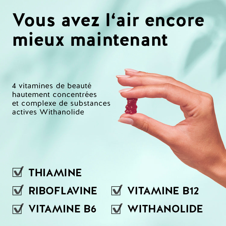 Ces ingrédients et nutriments se trouvent dans les vitamines Zen, Soyons Zen Stress & Detenté de Bears with Benefits 