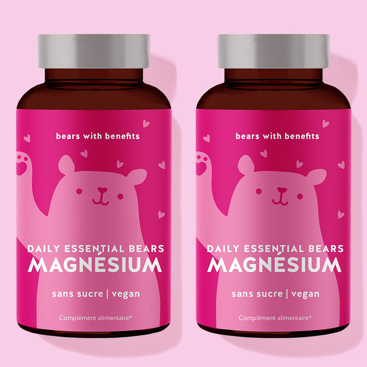 1 mois de traitement de Daily Essential Bears magnésium de Bears with Benefits.