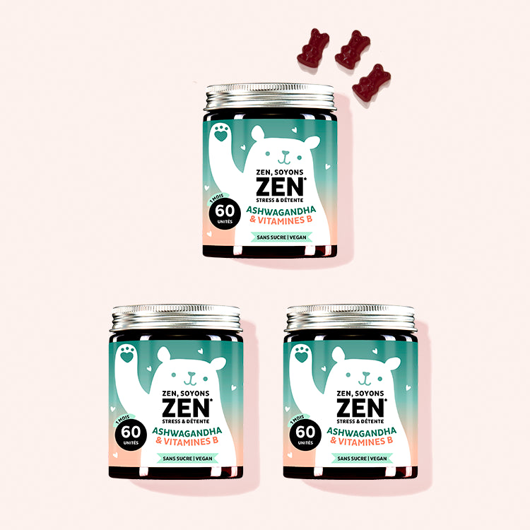 Traitement de 3 mois de vitamines Zen, Soyons Zen Stress & Detenté avec ashwaganda de Bears with Benefits.