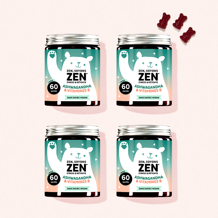 Traitement de 4 mois de vitamines Zen, Soyons Zen Stress & Detenté avec ashwaganda de Bears with Benefits.