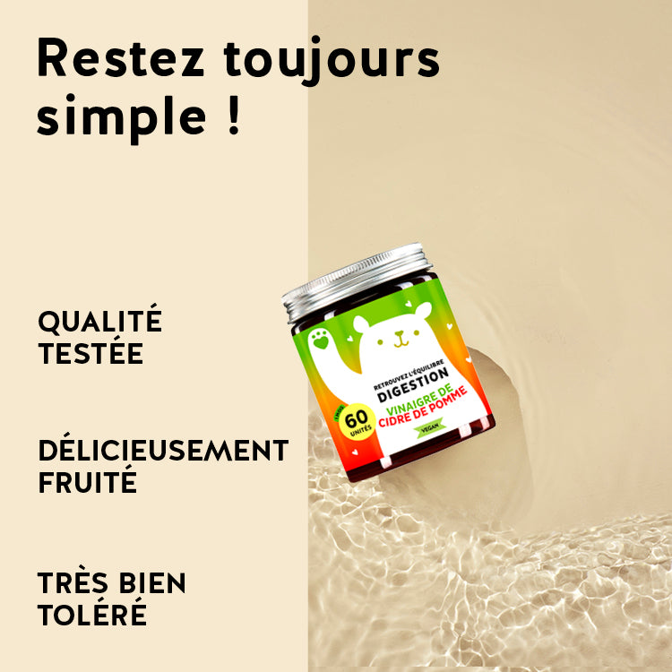 Les produits de Bears with Benefits ont été développés avec des pharmaciens, ils ont une biodisponibilité élevée et ils sont sans gluten et sans lactose. L'emballage est en PET recyclé et nous offrons une garantie de satisfaction à 100%.