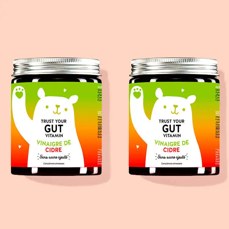 Les vitamines Trust Your Gut au vinaigre de cidre de Bears with Benefits en cure de 2 mois.